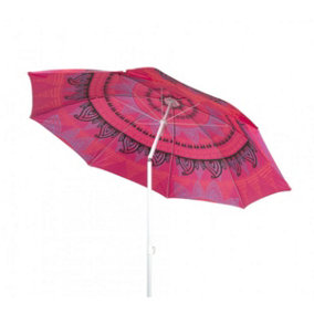 1.9M Garden Parasol Mandala Umbrella Tilt Outdoor Sunshade Canopy - Red
