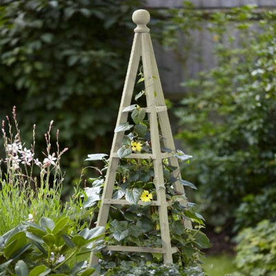 1.9m Garden Wooden Obelisk Pyramid - Sage