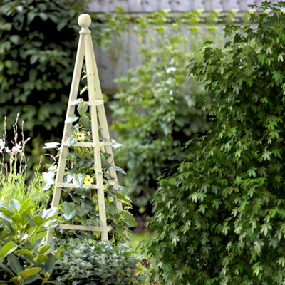 1.9m Garden Wooden Obelisk Pyramid - Sage