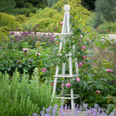 1.9m Garden Wooden Obelisk Pyramid - Sage - 3