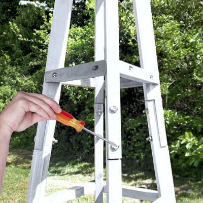 1.9m Garden Wooden Obelisk Pyramid - Sage - 4