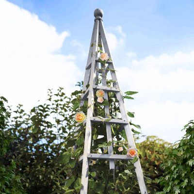 1.9m Garden Wooden Obelisk Pyramid - Sage - 5