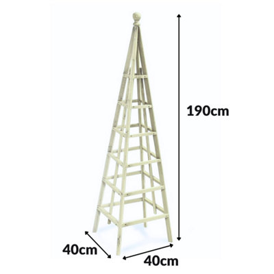 1.9m Garden Wooden Obelisk Pyramid - Sage - 7