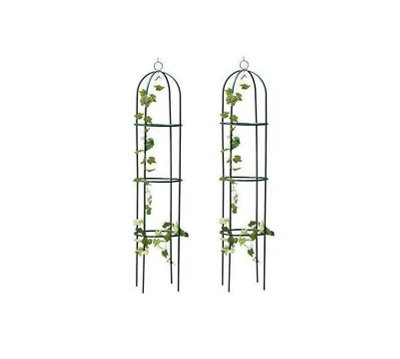 1.9M Set of 2 Heavy Duty Metal Garden Obelisk Climbing Floral Decor Plant Flower Support Trellis
