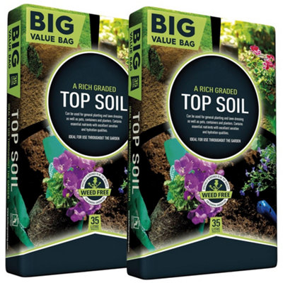 1 Bag (35 Litres) Garden Top Soil With Essential Nutrients General Garden Use Ideal For Planting, Lawn Dressing, Pots, Containers
