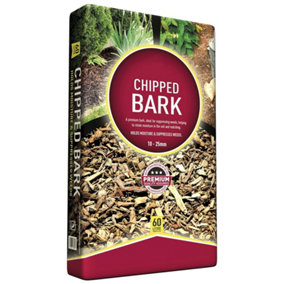1 Bag (60 Litre) Chipped Bark Garden Decorative & Landscape Wood Chip Bark Chippings For Landscaping & Paths