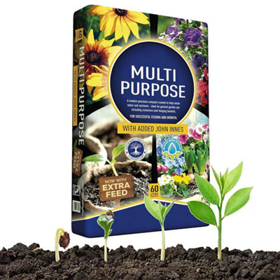 1 bag (60 Litres) John Innes Multi Purpose Compost Gardening Soil For Planting Designed To Support Plant Health