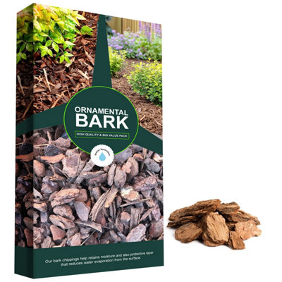 1 Bag (60 Litres) Ornamental Wood Chipping Bark For Decorative Gardens