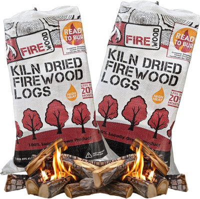 1 Bag Softwood Kiln Dried Firewood Logs Ready To Burn For Outdoor Open ...