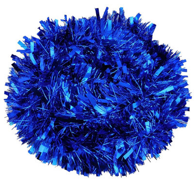 1 Blue Tinsel Christmas Decorations Tree 9cmx2m Price Comparisons | Compare The Build