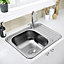 1 Bowl Catering Inset Stainless Steel Kitchen Sink and Compact Drainer 580mm x 480mm