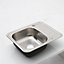 1 Bowl Catering Inset Stainless Steel Kitchen Sink and Compact Drainer 580mm x 480mm