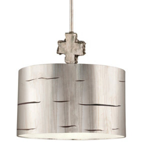 1 Bulb Ceiling Pendant Light Fitting Aged Silver LED E27 100W Bulb