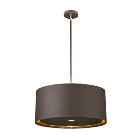 1 Bulb Ceiling Pendant Light Fitting Brown Highly Polished Brass LED E27 60W