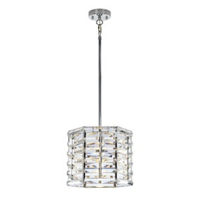 1 Bulb Ceiling Pendant Light Fitting Highly Polished Nickel LED E27 60W