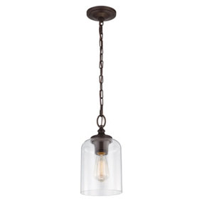 1 Bulb Ceiling Pendant Light Fitting Oil Rubbed Bronze LED E27 60W Bulb