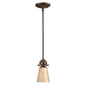 1 Bulb Ceiling Pendant Light Fitting Olde Bronze LED E27 60W Bulb
