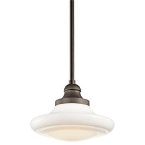 1 Bulb Ceiling Pendant Light Fitting Olde Bronze LED E27 75W Bulb