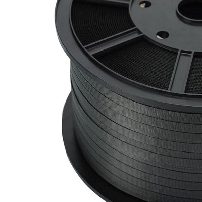 Trojan 12mm Wide Yellow Strapping Roll - 1000m Hand Pallet Banding, 300kg Break Strain + FREE Metal Seal Clips