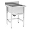 1 Compartment Commercial Floorstanding Chrome Effect Stainless Steel Kitchen Sink Height 95 cm