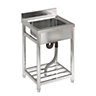 1 Compartment Commercial Floorstanding Stainless Steel Kitchen Sink with Storage Shelf