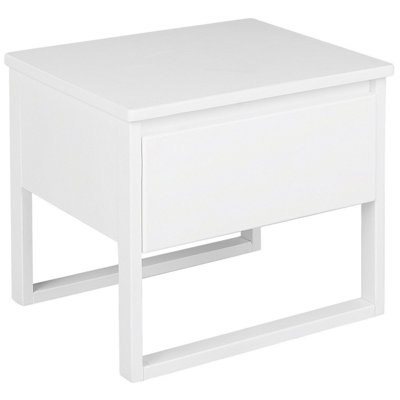 1 Drawer Bedside Table GIULIA Pine Wood White