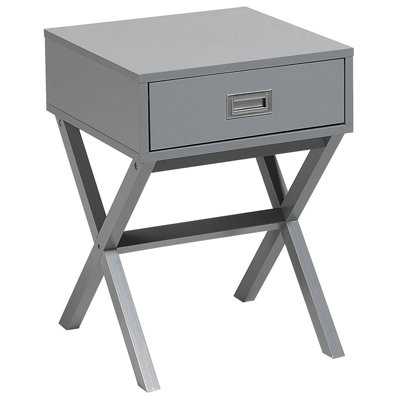 1 Drawer Bedside Table Grey MONROE