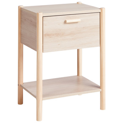 1 Drawer Bedside Table HOLDERVILLE Light Brown