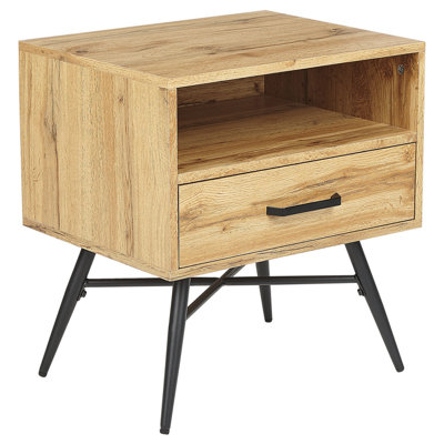 1 Drawer Bedside Table LUBOCK Light Brown