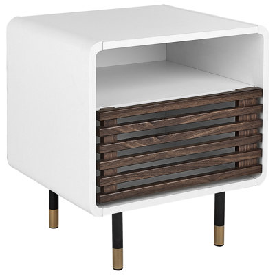 1 Drawer Bedside Table RIFLE White