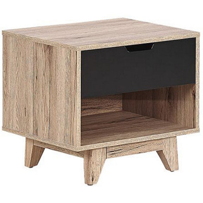 1 Drawer Bedside Table SPENCER Black