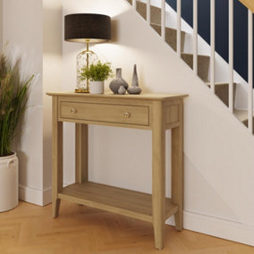 1 Drawer Large Console Table Natural Oak