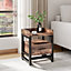 1 Drawer Wooden Bedside Table Bedroom Nightstand Side Table 48cm H x 40cm W x 34cm D