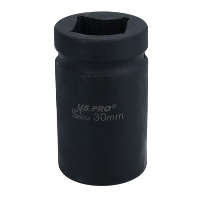 1" Drive 30mm Deep MM Impact Impacted Socket 6 Sided Single Hex