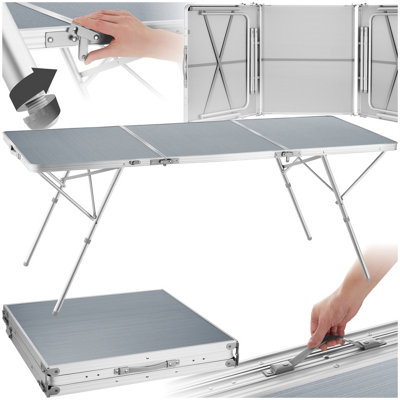 1 Folding Table Jumbo - foldable, aluminium frame and MDF boards - silver