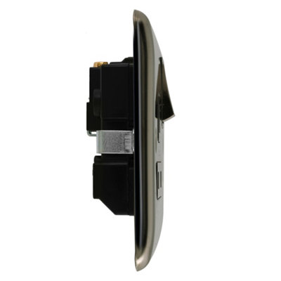 1 Gang 13A Double Pole Switched Socket - Black Nickel - 8