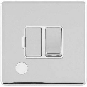 1 Gang 13A Switched Fuse Spur & Flex Outlet SCREWLESS POLISHED CHROME Isolation