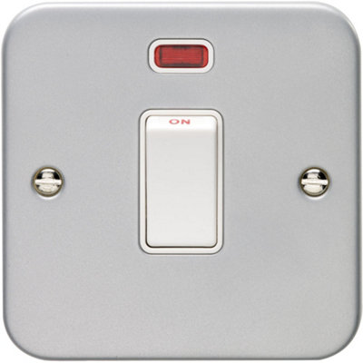 1 Gang 20A Single Light Switch & Neon HEAVY DUTY METAL CLAD DP ...