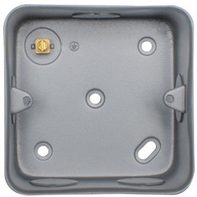 1 Gang 40mm Surface Mount METAL CLAD Back Box Switches & Sockets Rounded Earth