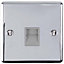 1 Gang BT Extension Telephone Wall Socket CHROME & GREY Secondary Outlet