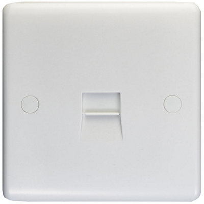 1 Gang BT Extension Telephone Wall Socket WHITE PLASTIC Secondary Outlet