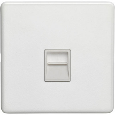 1 Gang Extension Telephone Wall Socket SCREWLESS MATT WHITE Secondary