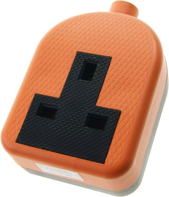 1 Gang High Impact Trailing Extension Socket, without Plug and Cable, 13A, Orange