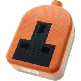 1 Gang High Impact Trailing Extension Socket, without Plug and Cable, 13A, Orange