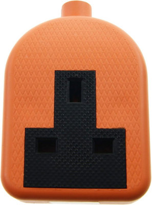 1 Gang High Impact Trailing Extension Socket, without Plug and Cable, 13A, Orange