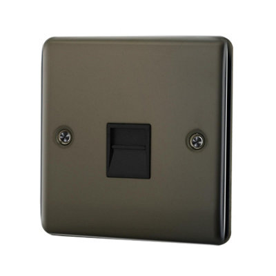 1 Gang Master Telephone Socket  - Black Nickel