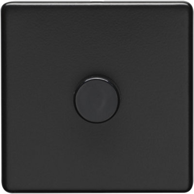 1 Gang Rotary Dimmer Switch 2 Way LED SCREWLESS MATT BLACK Light Dimming Wall