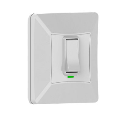 1 Gang Self Powered Wireless Grid Switch with Backplate White Finish ...