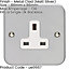 1 Gang Single 13A Unswitched UK Plug Socket HEAVY DUTY METAL CLAD Power Outlet