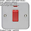 1 Gang Single 45A Cooker Switch & Neon HEAVY DUTY METAL CLAD DP Appliance Rocker